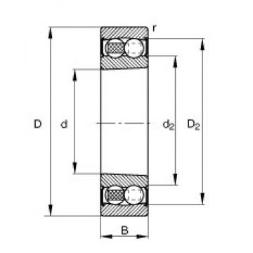 FAG Self-aligning ball bearings - 2205-K-2RS-TVH-C3