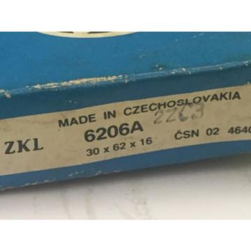 ZKL Sinapore 6206A Bearing 30mm X 62mm X 16mm  OLD STOCK