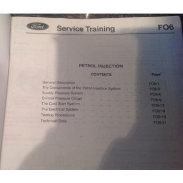 Ford / Bosch. Pentrol Injection Service Training Info. Includes Fuel Inj. Test