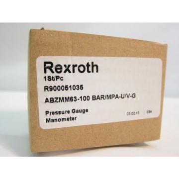 Bosch Rexroth R900051035 ABZMM63 Manometer Pressure Gauge 100 Bar/MPA 