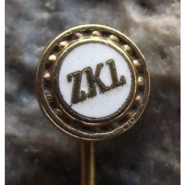Vintage Sinapore ZKL Czechoslovakia Ball Bearing Firm Race &amp; Cage Advertising Pin Badge #1 image