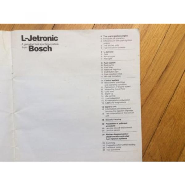 Bosch L-Jetronic Technical Instruction 1982 Ed. BMW Mercedes VW Fuel Injection #3 image