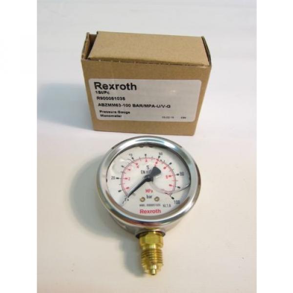 Bosch Rexroth R900051035 ABZMM63 Manometer Pressure Gauge 100 Bar/MPA  #1 image